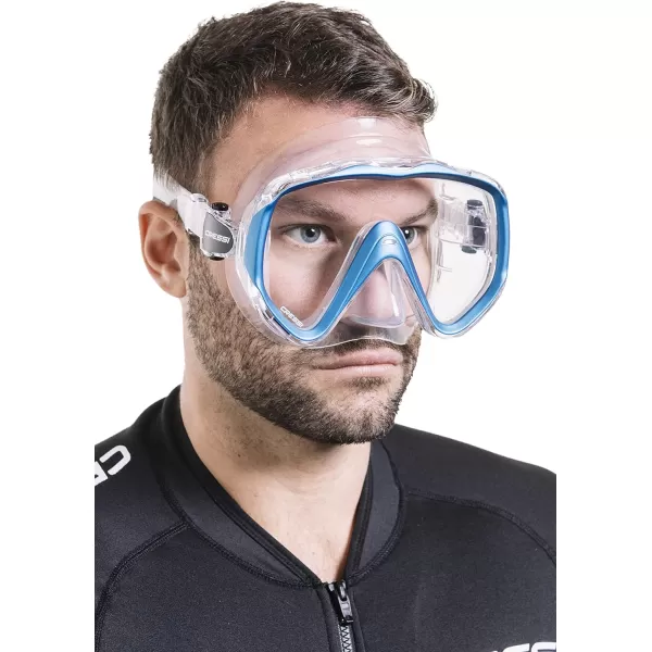 Cressi Perfect View Scuba Diving, Snorkeling Mask in Pure Comfortable Silicone - Available with Different Panoramic Lenses - Liberty: Designed in Italy