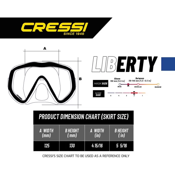 Cressi Perfect View Scuba Diving, Snorkeling Mask in Pure Comfortable Silicone - Available with Different Panoramic Lenses - Liberty: Designed in Italy