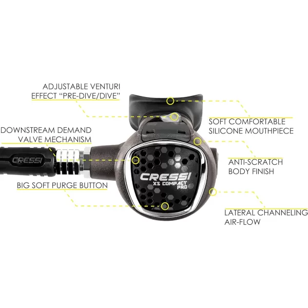Cressi Quartz Adult Scuba Package for Any Skill Level - MC9/Compact Regulator - Octopus Compact - Donatello Dive Computer Gauge Console - Gorgona Mesh Bag - Italian Design