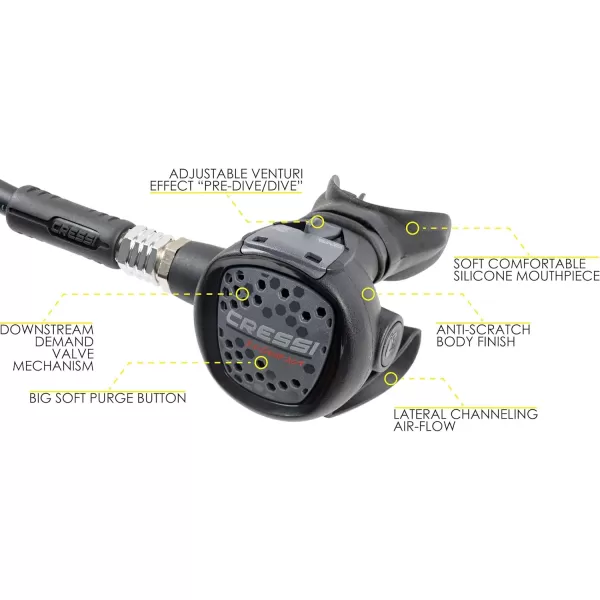 Cressi Quartz Adult Scuba Package for Any Skill Level - MC9/Compact Regulator - Octopus Compact - Donatello Dive Computer Gauge Console - Gorgona Mesh Bag - Italian Design