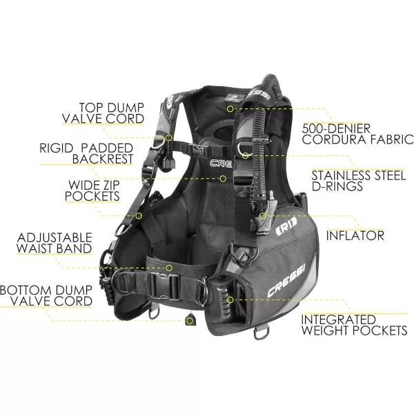 Cressi R1 BCD Donatello Dive Computer AC2 Compact Regulator Set GupG Reg Bag Scuba Diving Package