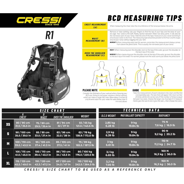 Cressi R1 BCD Donatello Dive Computer AC2 Compact Regulator Set GupG Reg Bag Scuba Diving Package