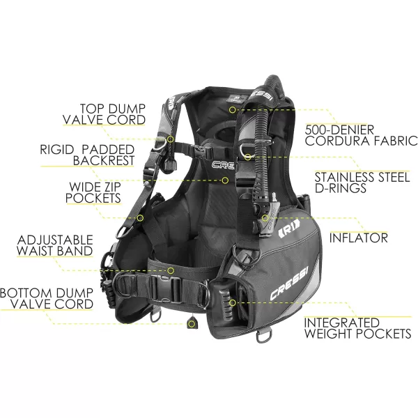Cressi R1 BCD Donatello Dive Computer AC2 Compact Regulator Set GupG Reg Bag Scuba Diving Package