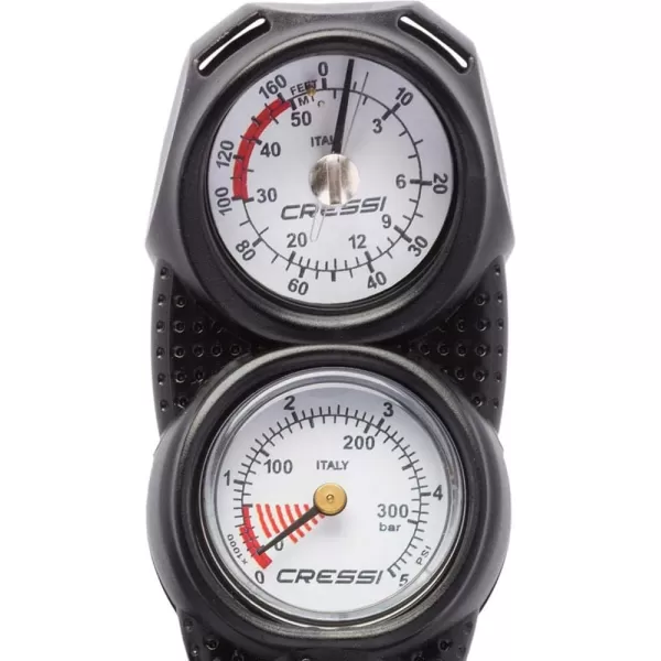 Cressi Scuba Diving Mini Console - Depth Gauge + Pressure Gauge - MiniConsole 2: made in Italy