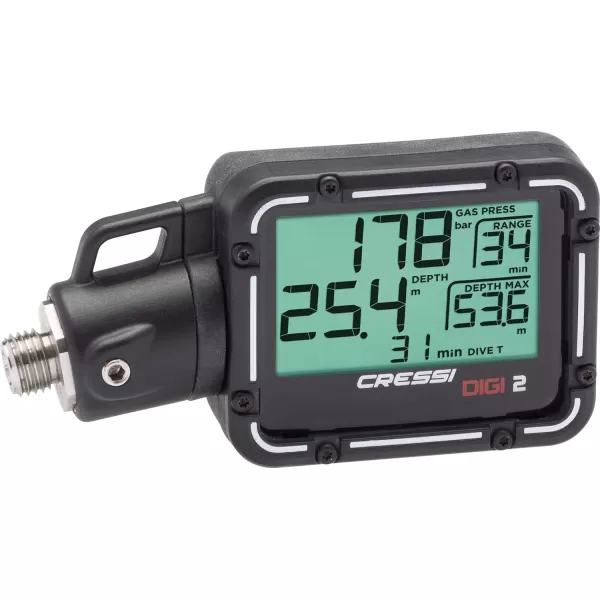 Cressi Scuba Diving Pressure Gauge and Depth Gauge - Easy to Read and Carry - Digi2: Designed in Italy