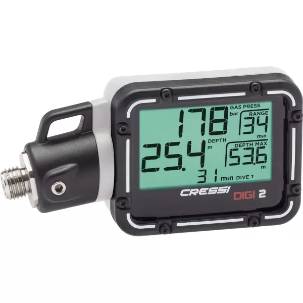 Cressi Scuba Diving Pressure Gauge and Depth Gauge - Easy to Read and Carry - Digi2: Designed in Italy