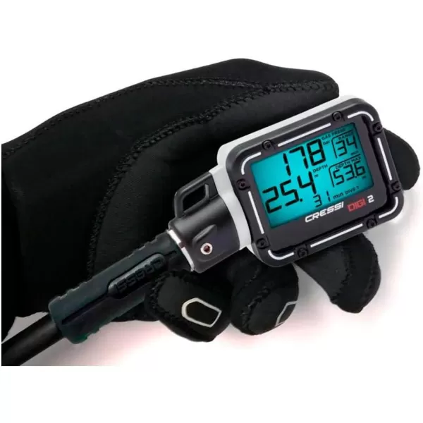 Cressi Scuba Diving Pressure Gauge and Depth Gauge - Easy to Read and Carry - Digi2: Designed in Italy