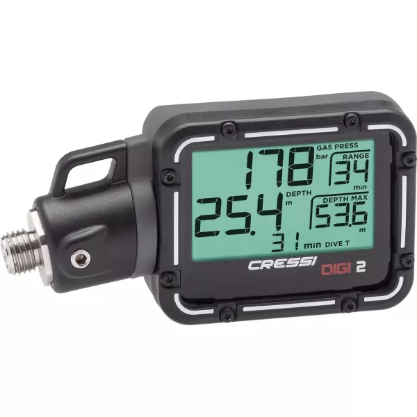 Cressi Scuba Diving Pressure Gauge and Depth Gauge - Easy to Read and Carry - Digi2: Designed in Italy