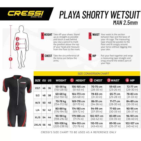 Cressi Shorty Men's Wetsuit for Scuba Diving, Snorkeling, Windsurfing - 2.5mm Neoprene | Playa Flex