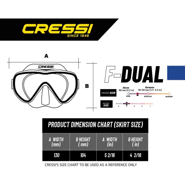 Cressi Single Lens Frameless Scuba Mask for Good Visibility - F-Dual: Designed in Italy