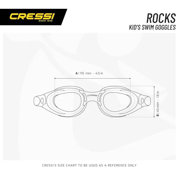 Cressi Swim Goggles for Kids Aged from 7 to 15 Years Old - Excellent Peripheral Vision | Rocks: Made in Italy