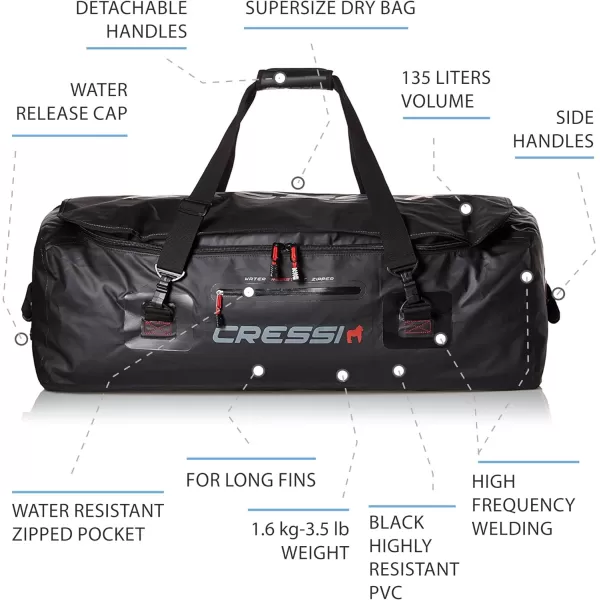 Cressi Waterproof Bag for Scuba and Freediving Equipment - Large &amp; Roomy Bag: 135 Liters Capacity | Gorilla Pro XL