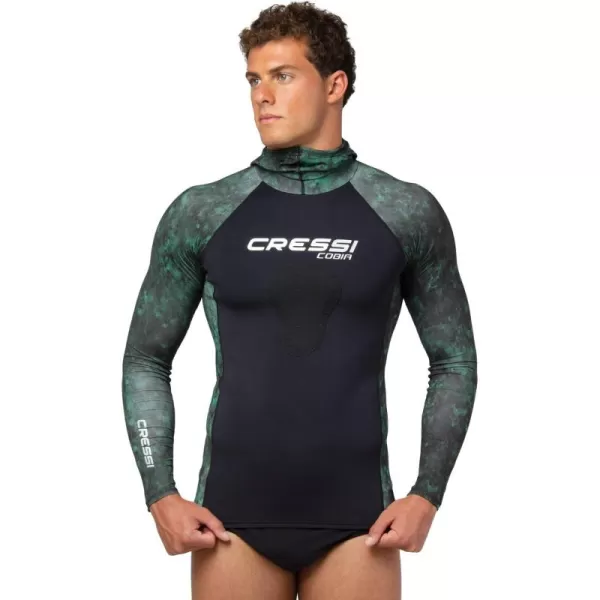 Cressi Adult Camouflage Hooded Rash Guard - Neoprene Padded Chest | Cobia: get the Hunter equipment