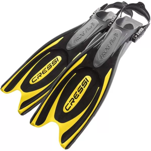 Cressi Adult Powerful Efficient Open Heel Scuba Diving Fins | Frog Plus: made in Italy