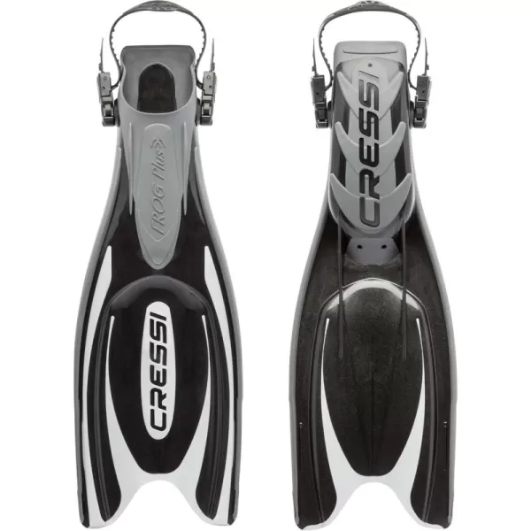 Cressi Adult Powerful Efficient Open Heel Scuba Diving Fins | Frog Plus: made in Italy