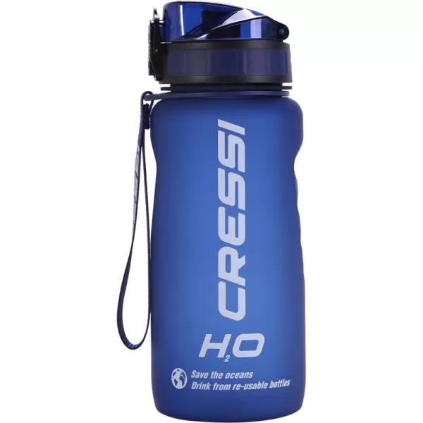 Cressi H2O Frosted Drinking Flask - One Click Opening, Lanyard for Easy Carrying, Filter for Ice and Fruit - 600 ml / 1000 ml - BPA Free - Designed in Italy