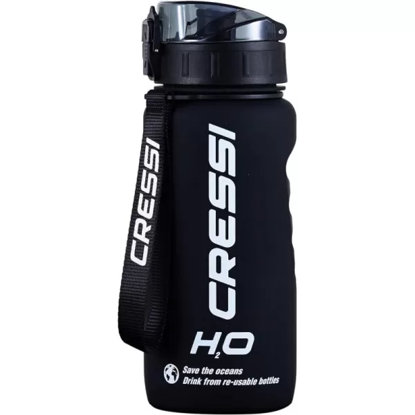 Cressi H2O Frosted Drinking Flask - One Click Opening, Lanyard for Easy Carrying, Filter for Ice and Fruit - 600 ml / 1000 ml - BPA Free - Designed in Italy