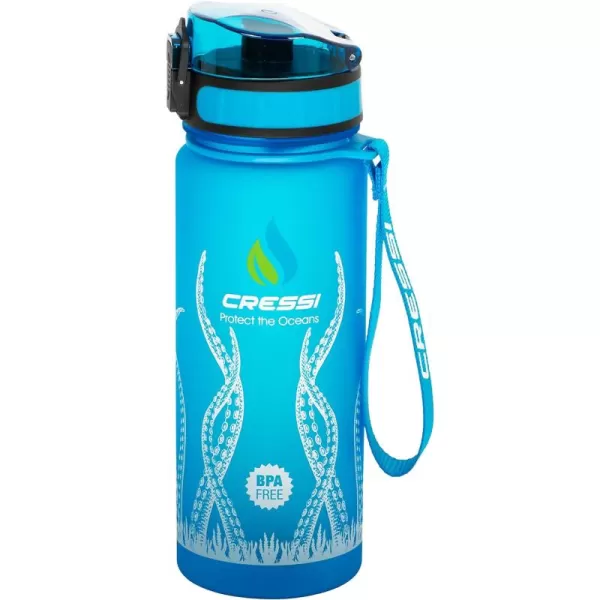 Cressi H2O Frosted Drinking Flask - One Click Opening, Lanyard for Easy Carrying, Filter for Ice and Fruit - 600 ml / 1000 ml - BPA Free - Designed in Italy