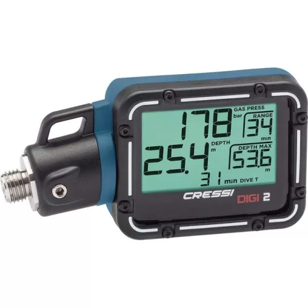 Cressi Scuba Diving Pressure Gauge and Depth Gauge - Easy to Read and Carry - Digi2: Designed in Italy