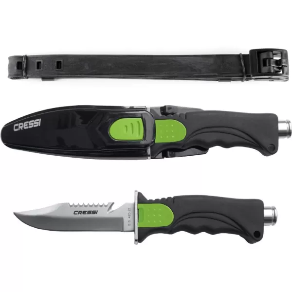 Cressi Skorpion, Tempered Stainless Steel Blade Knife ideal for Diving and Spearfishing - Pointed &amp; Blunt Tip