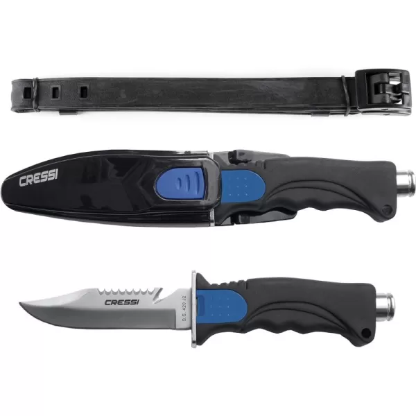 Cressi Skorpion, Tempered Stainless Steel Blade Knife ideal for Diving and Spearfishing - Pointed &amp; Blunt Tip
