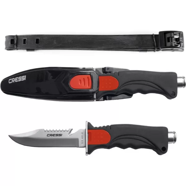 Cressi Skorpion, Tempered Stainless Steel Blade Knife ideal for Diving and Spearfishing - Pointed &amp; Blunt Tip