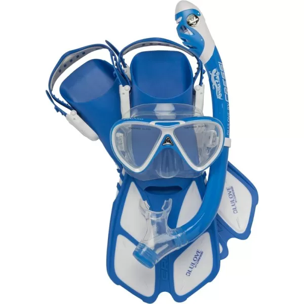 Cressi Youth Junior Snorkeling Set for kids Aged 3 to 9 - Short Adjustable Fins, Silicone Mask, Dry Snorkel - Mini Bonete Pro Dry Set