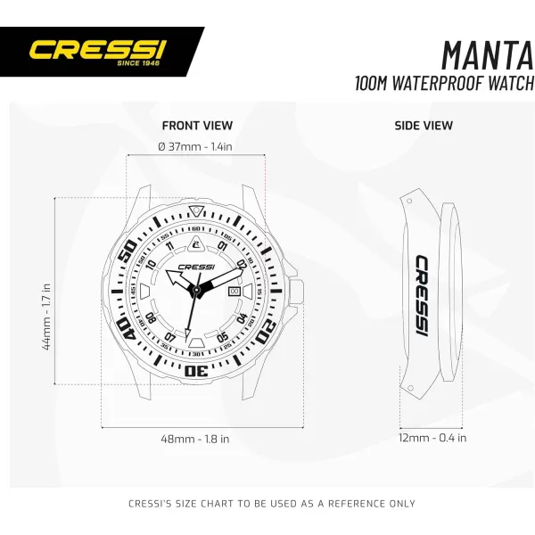 Cressi Professional Dive Watch, Waterproof until 100 m , with Mineral Glass - Manta: designed in Italy