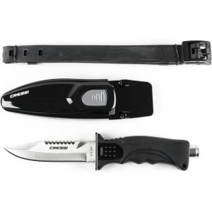 imageCressi Skorpion Tempered Stainless Steel Blade Knife ideal for Diving and Spearfishing  Pointed ampamp Blunt TipGray
