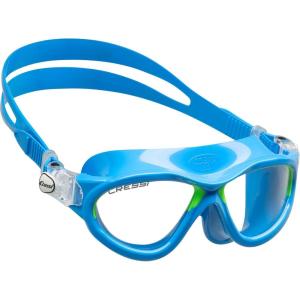 imageCressi Comfortable Swim Mask for Young aged from 7 to 15 ideal for pool and outdoor  Mini Cobra made in ItalyAzureLime