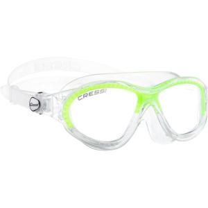 imageCressi Comfortable Swim Mask for Young aged from 7 to 15 ideal for pool and outdoor  Mini Cobra made in ItalyClearLime