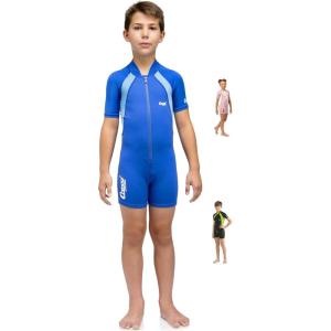 imageCressi Kids Short Sleeve Swimsuit in Neoprene 15mm for Boys and Girls aged 2 to 10 year  Kids Swimsuit designed in ItalyBlueAzure