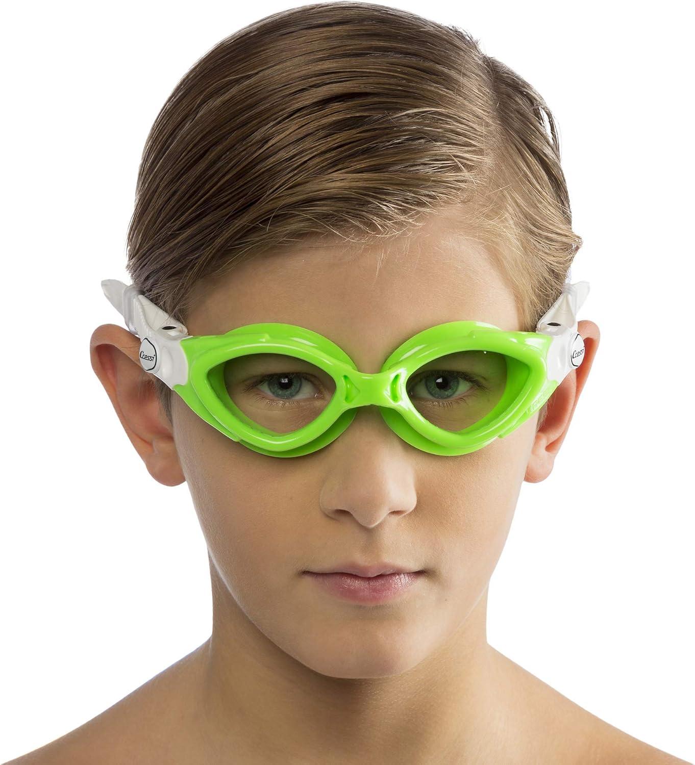 Cressi Crab Occhialini Da Nuoto Per Bambini (2-7 Anni) - Lenti Piane Antigraffio E Antifog, Cinghiolo Regolabile