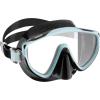 imageCRESSI Adult Wide View Single Lens Comfortable Snorkeling Mask ampamp Dry Snorkel  Tino ampamp Scilla Made in ItalyBlackIce Cyan