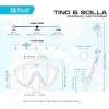 imageCRESSI Adult Wide View Single Lens Comfortable Snorkeling Mask ampamp Dry Snorkel  Tino ampamp Scilla Made in ItalyClearNavy