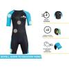 imageCressi 2 mm Short Sleeve Womens Neoprene Wetsuit for Swimming Snorkeling and Water Sports  Tiburon Lady  Designed in Italy by CressiBlackAquamarine