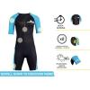 imageCressi 2 mm Short Sleeve Womens Neoprene Wetsuit for Swimming Snorkeling and Water Sports  Tiburon Lady  Designed in Italy by CressiBlackAquamarine