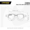 imageCressi Adult Comfortable Swim Mask Ideal for The Pool and for The sea  Cobra Made in ItalyBlackBlack