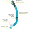 imageCressi Adult Snorkel Set Mask Dry Snorkel Adjustable Fins  Light for Travel  Ocean Set Designed in ItalyTranslucent Aquamarine
