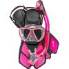 imageCressi Adult Snorkel Set Mask Dry Snorkel Adjustable Fins  Light for Travel  Ocean Set Designed in ItalyTranslucent Pink