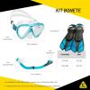 imageCressi Adult Snorkel Set Mask Dry Snorkel Adjustable Fins  Light for Travel  Ocean Set Designed in ItalyTranslucent Pink