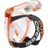 imageCressi Adult Snorkeling FullFace Snorkel Mask ampamp Adjustable Fins Kit  Wide Clear View AntiFog System  Easy Breathing  Short Fins  Ideal for Traveling  Duke ampamp Bonete designed in ItalyClearOrange