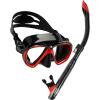 imageCressi Adult Snorkeling Kit Mask  Snorkel Dual Lens Mask Made of Soft Silicone Perfect Seal Ranger ampamp TaoBlackRed