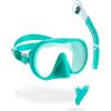 imageCressi Adult Wide View Single Lens Comfortable Snorkeling Mask ampamp Dry Snorkel  Musa ampamp Scilla Made in ItalyAqua Green