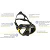 imageCressi Scuba Diving Masks with Inclined Tear Drop Lenses for More Downward Visibility  Air and Eyes Evolution Made in ItalyYellowBlack