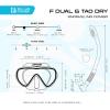 imageCressi Single Lens Frameless Scuba Mask ampamp Dry Snorkel for Snorkeling Scuba Diving FDual ampamp Tao Dry Designed in ItalyClearTurquoise