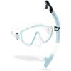 imageCRESSI Adult Wide View Single Lens Comfortable Snorkeling Mask ampamp Dry Snorkel  Tino ampamp Scilla Made in ItalyClearIce Cyan
