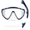 imageCRESSI Adult Wide View Single Lens Comfortable Snorkeling Mask ampamp Dry Snorkel  Tino ampamp Scilla Made in ItalyClearNavy