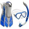 imageCressi Adult Snorkeling Set Mask Snorkel Adjustable Fins Ideal for Travel  Lightweight Colorful Equipment  Bonete SetGreyBlue