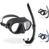 imageCressi Mask And Snorkel designed from Freediving and Scuba Diving  AntiFog System Low Volume Mask  Flexible Foldable Snorkel  Calibro And Corsica made in ItalyGreen